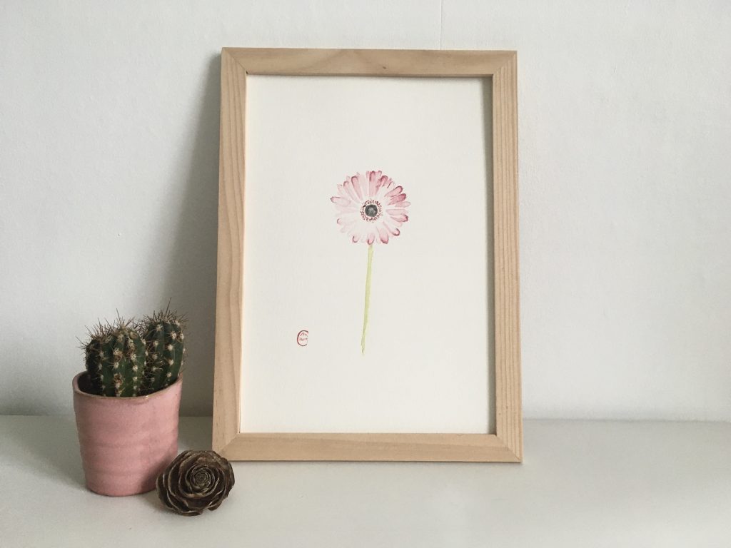 Aquarelle fleur gerbera