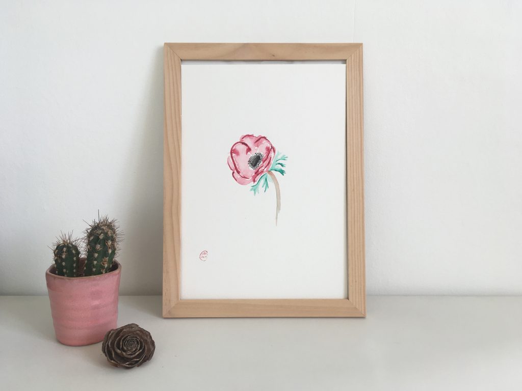 Aquarelle fleur anémone