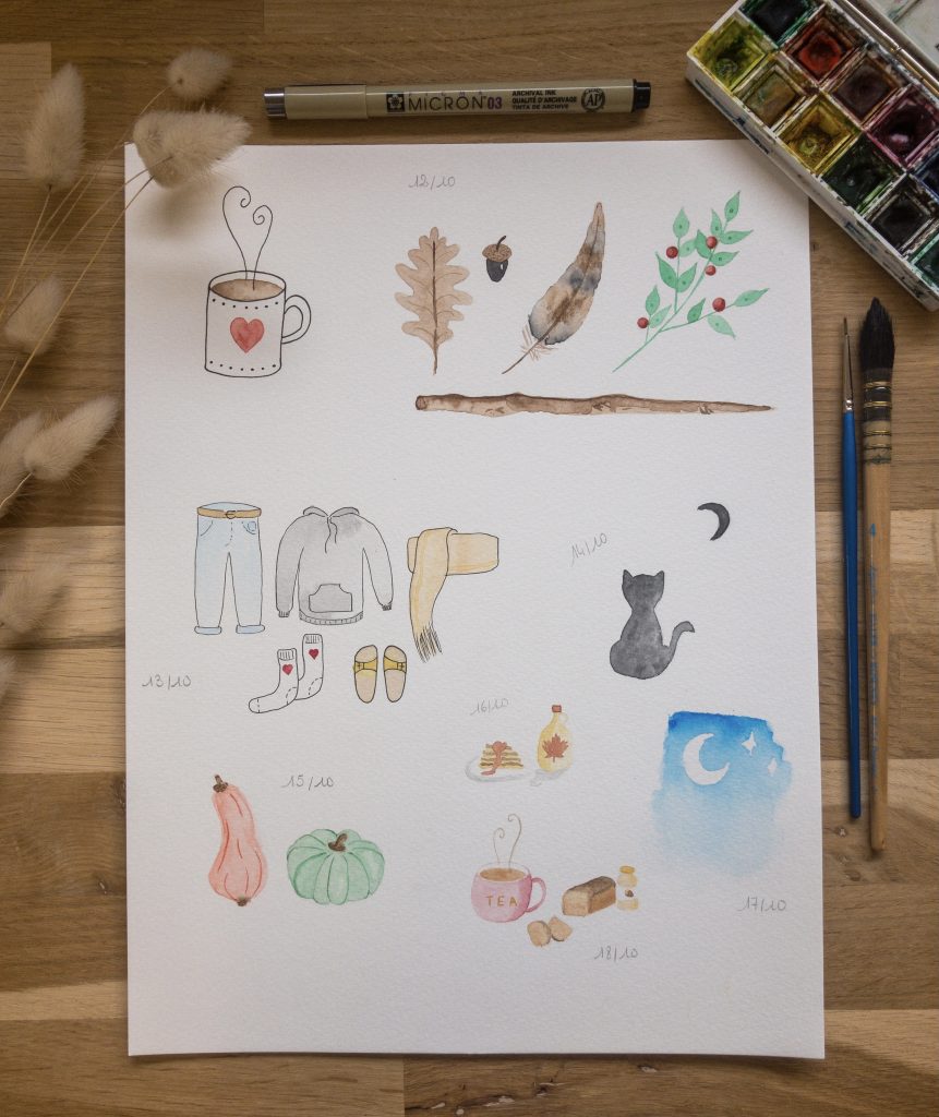 planche illustrations automne