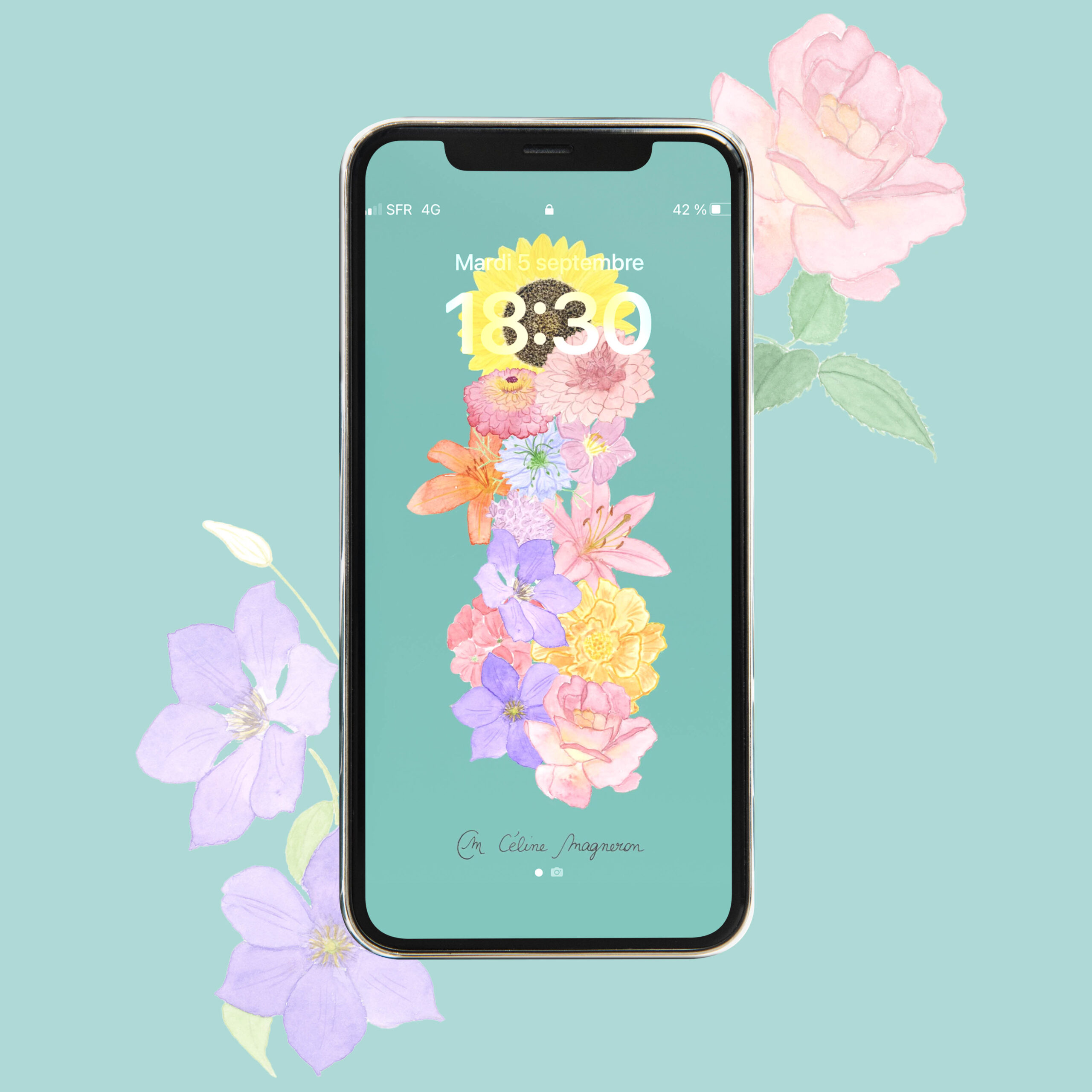 Fond d'écran téléphone fleurs d'été