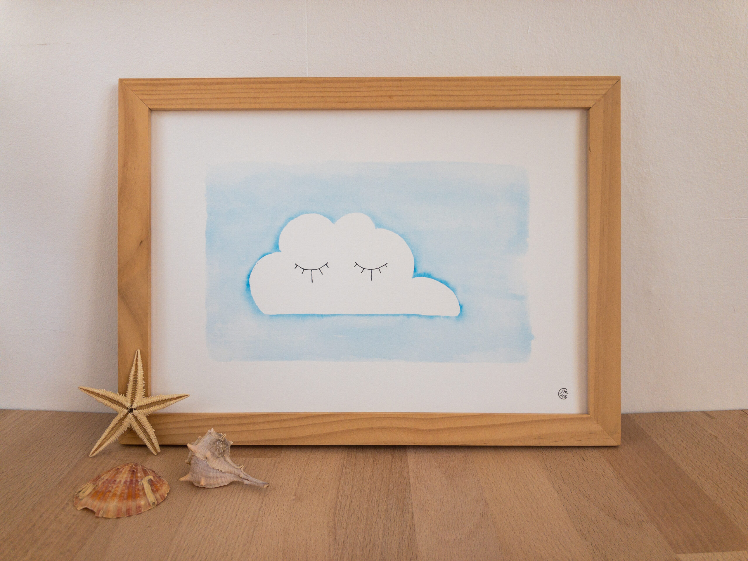 Aquarelle Nuage Endormi