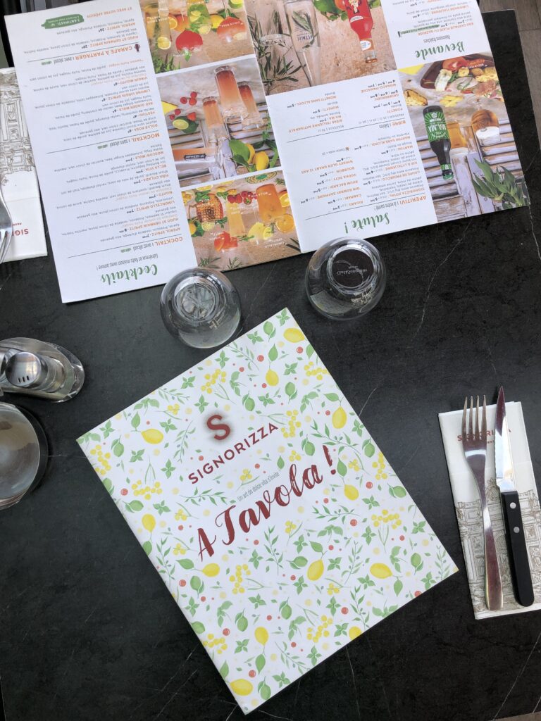 illustration carte pizzeria